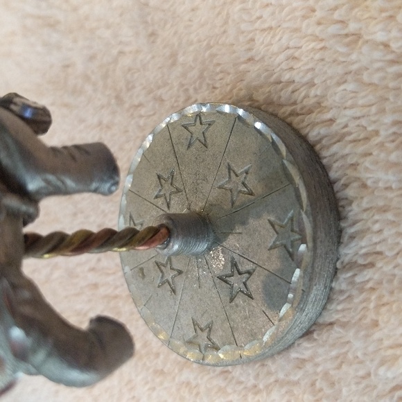 1984 Spoontiques Pewter Carousel Elephant with Crystal Ball Top - Picture 7 of 8